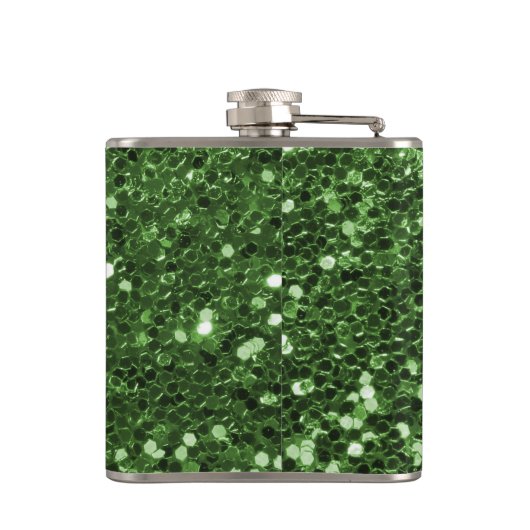 Golden Shinting Celtic Kleeblatt Green Imitats Gli Flachmann (Rückseite)