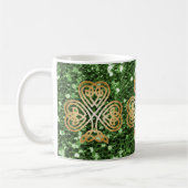 Golden Shinting Celtic Kleeblatt Green Imitats Gli Kaffeetasse (Links)