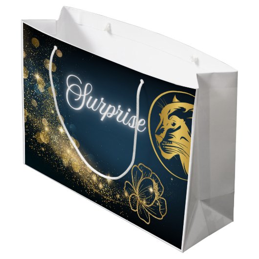 Golden Shooting Star Überraschung Große Geschenktüte (Rückseite Schrägansicht)