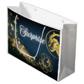 Golden Shooting Star Überraschung Große Geschenktüte (Vorderseite Schrägansicht)