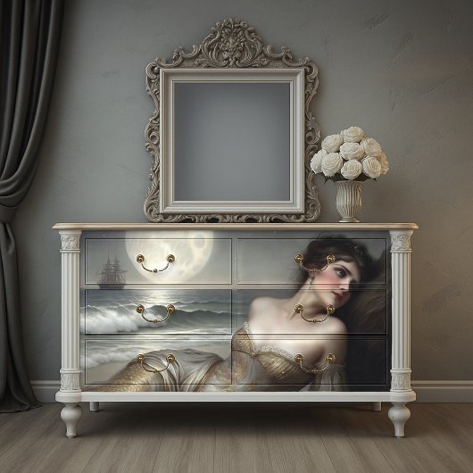 Golden Shoreline Mermaid Decoupage Seidenpapier