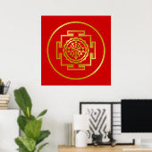 Golden Shree Yantra Poster (Heimbüro)
