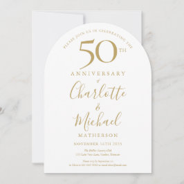 Golden Signature Arch 50. Hochzeitstag Einladung