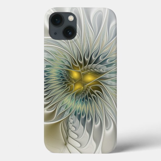 Golden Silver Blume Fantasy abstraktes Fraktal Kun Case-Mate iPhone Hülle (Rückseite)