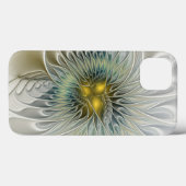 Golden Silver Blume Fantasy abstraktes Fraktal Kun Case-Mate iPhone Hülle (Rückseite (Horizontal))