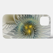 Golden Silver Blume Fantasy abstraktes Fraktal Kun Case-Mate iPhone Hülle (Rückseite (Horizontal))