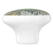 Golden Silver Blume Fantasy abstraktes Fraktal Kun Keramikknauf (Seitenansicht)