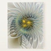 Golden Silver Blume Fantasy Abstraktes Fraktal Kun Planer (Rückseite)