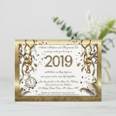 Golden Silvester Hochzeit Einladungen (Stehend Vorderseite)