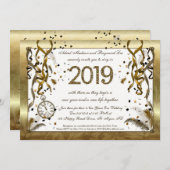 Golden Silvester Hochzeit Einladungen (Vorne/Hinten)