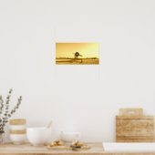 Golden Single Engine Airplane Vintage Aircraft Poster (Küche)