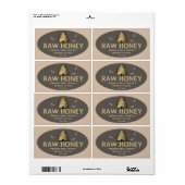 Golden Skep Honeybees Rohe Honey Label Kraft Brown (Vorne)