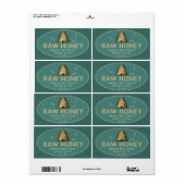 Golden Skep mit Honigbienen-Roh Honey Label Aquama (Vorne)