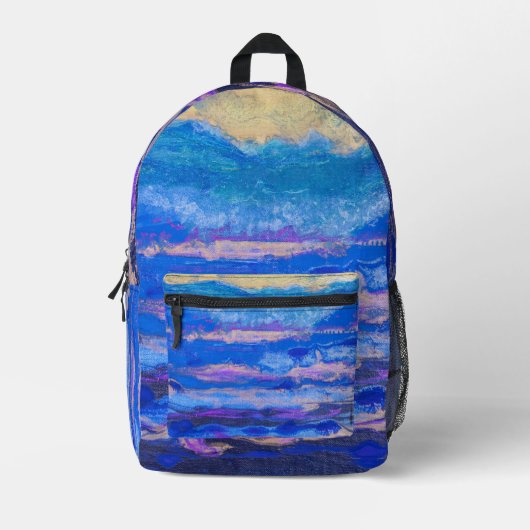 Golden Skies Abstrakt Art Backpack Bedruckter Rucksack (Vorderseite)