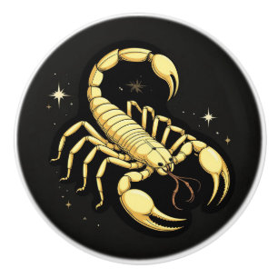 🦂 Golden Skorpion Zodiac Schmuck Geschenk ♏ Keramikknauf
