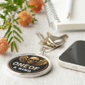 Golden Skull and Wings Design Schlüsselanhänger (Seite)