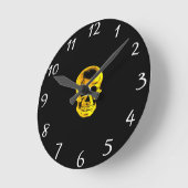 Golden Skull Clock Runde Wanduhr (Winkel)