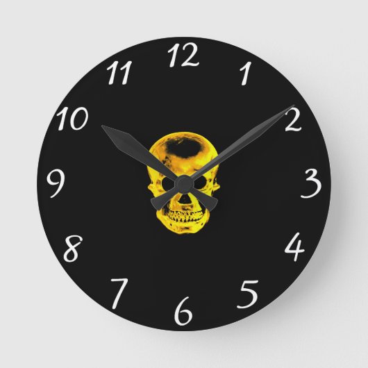 Golden Skull Clock Runde Wanduhr (Vorderseite)