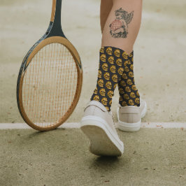 Golden Skull Cool Luxury Black Gothic Halloween Socken