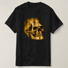 Golden Skull Cool Luxury Black Gothic Halloween T-Shirt