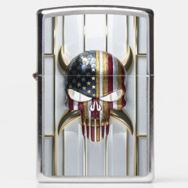 Golden Skull Emblem mit amerikanischem Flaggenmust