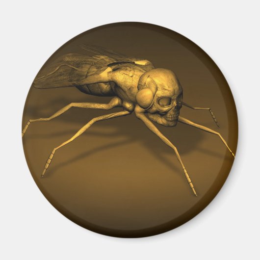 Golden Skull Fly Magnet (Vorne)