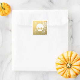 Golden Skull Sticker - Imitate Goldene Folie