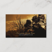 Golden Sky Clouds Nature Silhouette Business Card Visitenkarte (Rückseite)