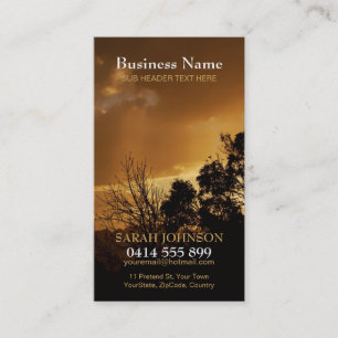 Golden Sky Clouds Nature Silhouette Business Card Visitenkarte