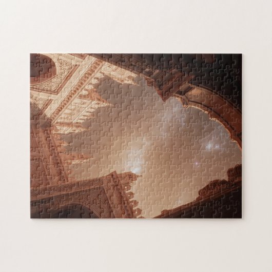 Golden Sky Courtyard - Starlit Serenity Puzzle (Horizontal)