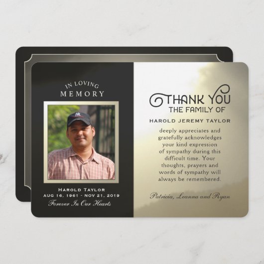 Golden Sky Custom Foto in Memory dank Karte (Vorne/Hinten)