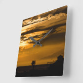 Golden Sky Quadratische Wanduhr (Winkel)