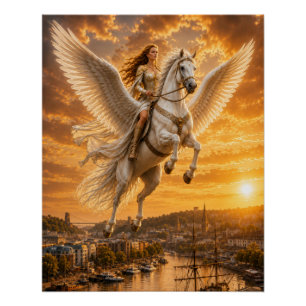 Golden Sky Reiter über Bristol Poster