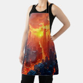 Golden Skyline: Radiant City Sunset Art Schürze (InSitu)