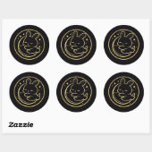 Golden Sleeping Bunny Moon Sticker (Blatt)