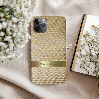 Golden Snakeskin Digital Leather Gold Metall Case-Mate iPhone Hülle