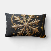 Golden Snowflake Glamour Throw Pillow Lendenkissen (Rückseite)