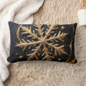 Golden Snowflake Glamour Throw Pillow Lendenkissen (Decke)