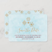 Golden Snowflake Kristallspiele auf Frosty Blue Ba Einladung (Vorne/Hinten)