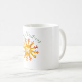 Golden Snowflake Monogram Festival Kaffeetasse (VorderseiteRechts)