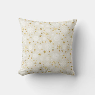 Golden Snowflake Pattern Kissen