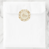 Golden Snowflake Runder Aufkleber (Tasche)