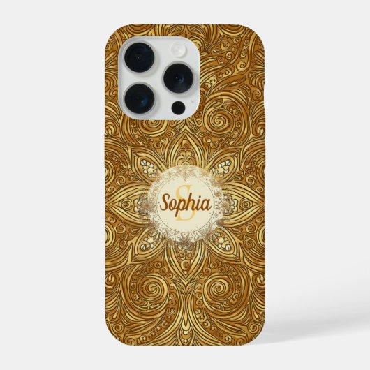 Golden Snowflake Swirl iPhone Hülle (Rückseite)