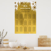 Golden Snowflake Weihnachten Hochzeit Seekarte Poster (Küche)
