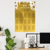 Golden Snowflake Weihnachten Hochzeit Seekarte Poster (Heimbüro)