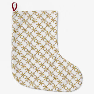 Golden Snowflake Weihnachten Strumpf Großer Weihnachtsstrumpf
