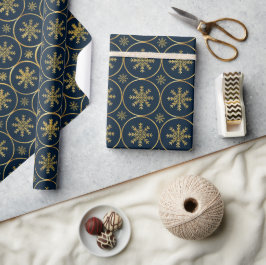 Golden Snowflake Weihnachtsgeschenkpapier Geschenkpapier