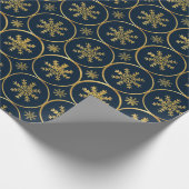 Golden Snowflake Weihnachtsgeschenkpapier Geschenkpapier (Ecke)