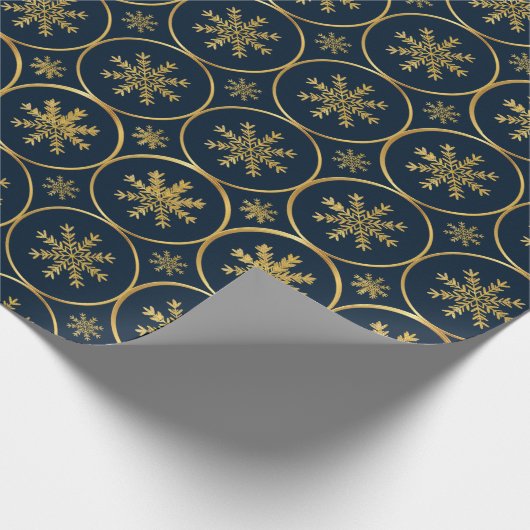 Golden Snowflake Weihnachtsgeschenkpapier Geschenkpapier (Ecke)