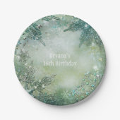 Golden Snowflake Wonderland Party Pappteller (Vorderseite)